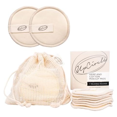 UpCircle Reusable Cotton Makeup Remover Pads (7pcs) with Washable Laundry Bag - Triple-Layered and Eco Friendly - for All Skin Types Cover