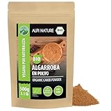 Alpi Nature Harina de Algarroba Orgánica 500g, Vainas de Algarroba Secas y Molidas, Edulcorante Natural