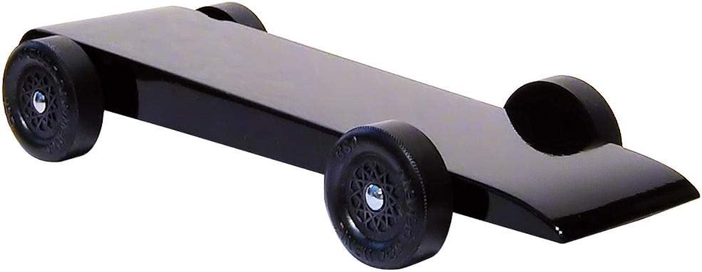 Pinewood Pro Black Barracuda Pine Derby Car Kit | 10 Piece Set | Painted and Weighted | Includes PRO Wheel Spacer | Official Parts prepped for Speed | Optimal Center of Gravity