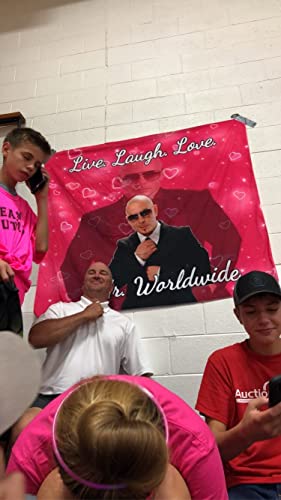 Gakilove Mr Worldwide Says To Live Laugh Love Tapestry, Pitbull Tapestry Poster Wall 3D Boutique Art Hanging Pop Home Decorations For Living Room Bedroom Dorm Decor (60 X 51 In) #TOP4