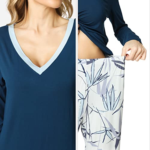 Image of GYS Women's Bamboo Viscose Long Sleeve Pajamas Set