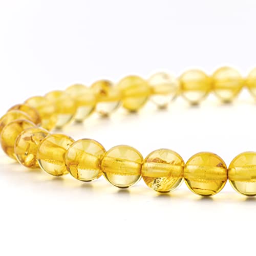 Image of Amber Culture Amber Stretch Bracelet - Handmade 5mm Beads 100% Baltic Natural Baltic Amber Stone - Unisex with Gift Box Multiple Colors