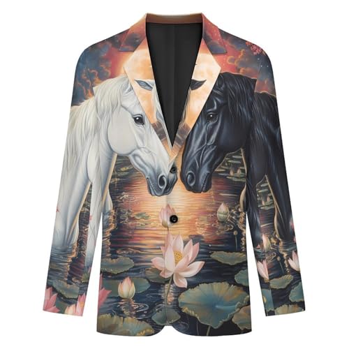 Horse Mens Blazer Lightweight Sport Coat Two Button Suit Jackets4
