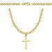 Produktbild Amor Luxury Goldkette Herren 585, Kette Herren 925/585 - Königskette - Kreuz Kette - Geschenk Freund, Herren Geschenke Geburtstag - Halskette Herren, Goldkette Kreuzkette, Herren Schmuck (50 cm)
