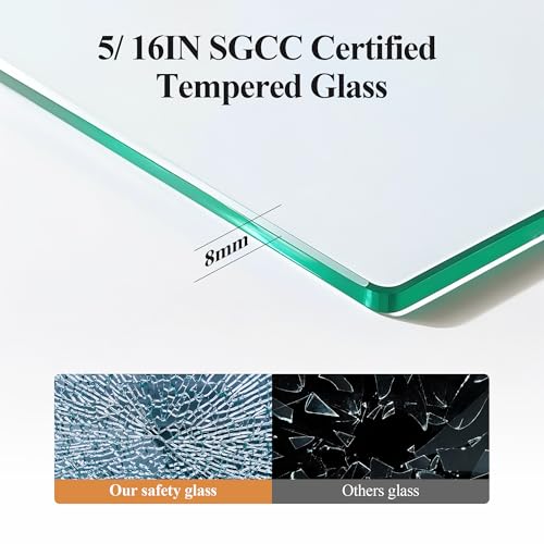 Image of 46-48 inch W x 76 inch H Frameless Sliding Shower Door, Safety Bathroom Single Sliding Glass Doors with 5 /16 inch (8mm) SGCC Tempered Glass, Stainless Steel Towel Rail and Auxiliary Handle, Brushed Nickel