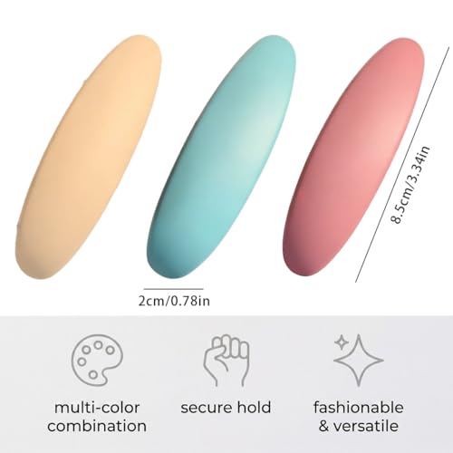 LONSVTTU 3 Stück Haarklemmen für Frauen - Prise à Cheveux en Plastique (Beige, Rosa, Blau) - Ideal für Damen und Schönheitsliebhaber – vue 5