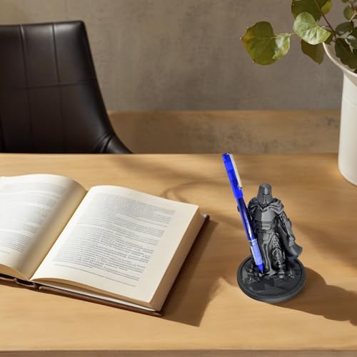 TIME&TRAVE Creative Knight Pen Holder, Knight Desk Organizer Cool Pen Stand Home Decor Pencil Holder for Men as Gift (Black) - Image 5