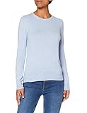 allude cashmere hellblau Feinripp-Bündchen Amazon-Marke: MERAKI Baumwoll-Pullover Damen mit Rundhals, Blau (Ocean Blue), 36, Label: S