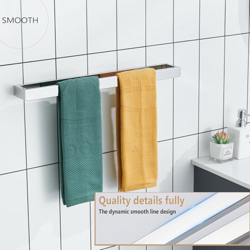 Image of KOKOSIRI Towel Holder Chrome Bath Towel Bar Rack 24-Inch Kitchen Holder Polished Stainless Steel for Bathroom Hardware Wall Mounted, 1 Pack B4008CH-L24