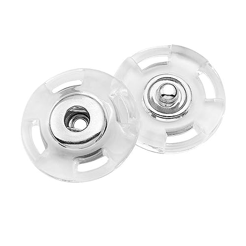 10 Paar transparente Druckknöpfe, unsichtbare Druckknöpfe, Kunststoff-Druckknöpfe zum Aufnähen von Kleidung, DIY Handwerk (21 mm)