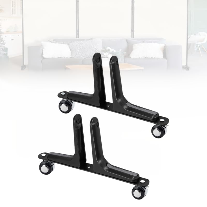 Pieds de Cloison de Separation Interieur, Lot de 2 Supports de Separation de Piece Intérieur avec Roue Universelle en Alliage Pieds de Séparation Réglables...