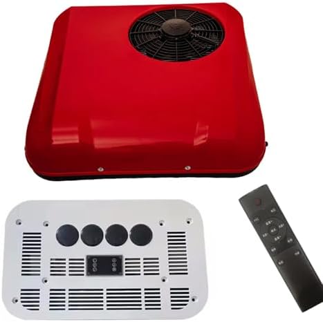 12V/24V Rooftop RV Air Conditioner - Split AC with Remote Control for Truck Cab, Trailer, Boat, Motorhome, Tractor, Caravan - Lightweight, Energy Efficient, White