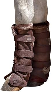 Kensington Natural Horse Fly Boots - Fleece Trimmed - Stay-Up Technology - Protection