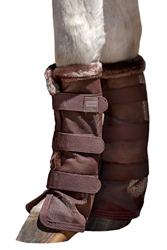 Kensington Natural Horse Fly Boots - Fleece Trimmed - Stay-Up Technology - Protection
