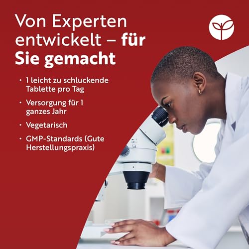 Vitamin B-Komplex - JAHRESVORRAT - Alle 8 B-Vitamine in 1 Tablette - Vitamin B1, B2, B3, B5, B6, B12, Biotin, Folsäure & Vitamin D3 - Premium: Mit aktiven Vitamin B-Formen - Hochdosiert