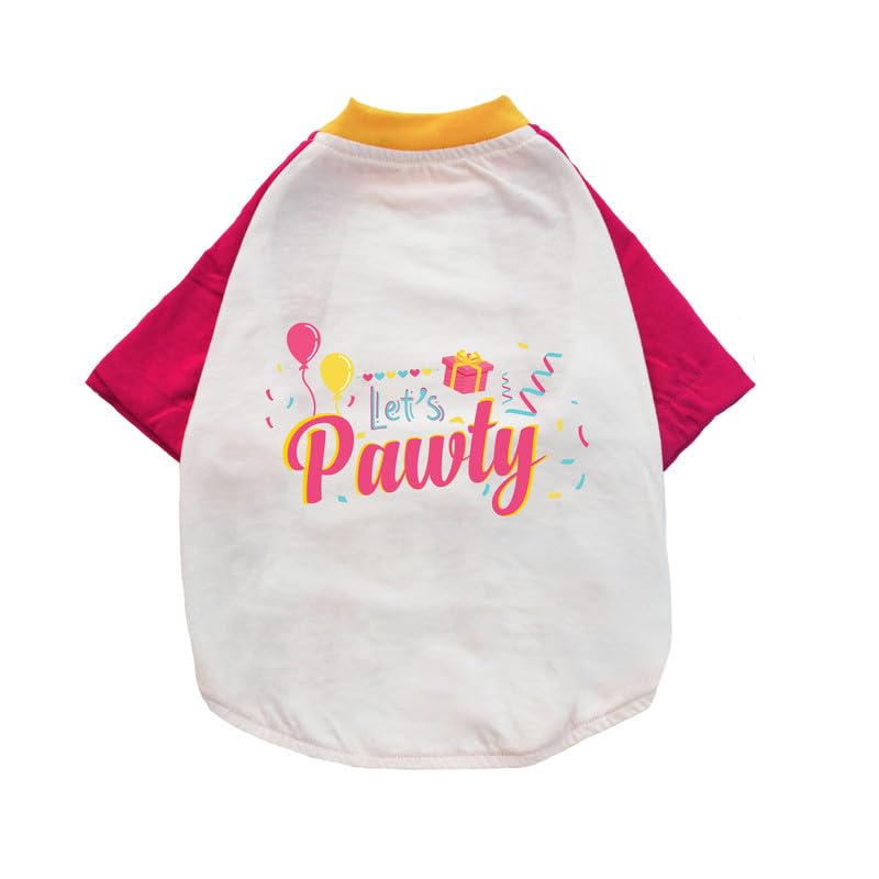 Petsway Birthday T Shirts for Dogs (3XL, White&Magenta) Printed Round Neck with Sleeves Tshirt, Ideal for Summer Cotton Blend Dog Vest Tank/Tees/Apparel/Clothes/Costume Gift for Pet (B0D2V254M5) Amazon Price History, Amazon Price Tracker