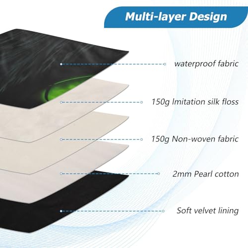 Funda para portátil de 13-14 pulgadas con diseño de ojos verdes de gato miniatura 4