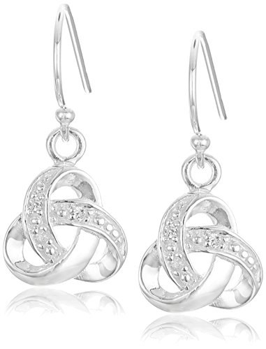 Amazon Collection 925 Sterling Silver AAA Cubic Zirconia Knot Drop Earrings
