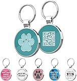 MYLUCKYTAG QR Code Pet ID | Personalized Dog & Cat Collar Tag | Online Profile with Instant Scanned Location Alert Email