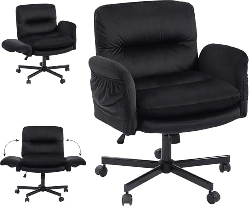 Bestier Criss Cross Chair with Flip-Up Armrests, Swivel...