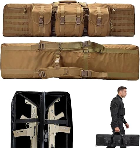 Genérico Estuche para Rifle táctico para Arma, Suave Acolchado con Cerradura carabina Bolsa para caña de Pescar Mochila para Pistola y Escopeta de Airsoft con Correa para el Hombro
