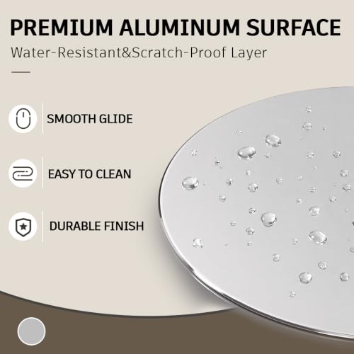 ProElife マウスパッド 高級 アルミニウム 金属マット Apple Magic Mouse Microsoft マウス 有線 無線 Blutoothマウス向け Mouse Pad シルバー