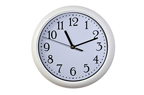 Horloge murale 25 cm blanche UNIWARE petite pendule murale ronde - 2