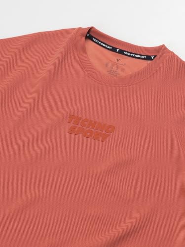 Image of TECHNOSPORT Men Printed Oversized Round Neck T-Shirt with COTFLEX, Dry Fit Sports Tee, Oversized Activewear T-Shirt for Gym, Running, Sports & Casual Wear