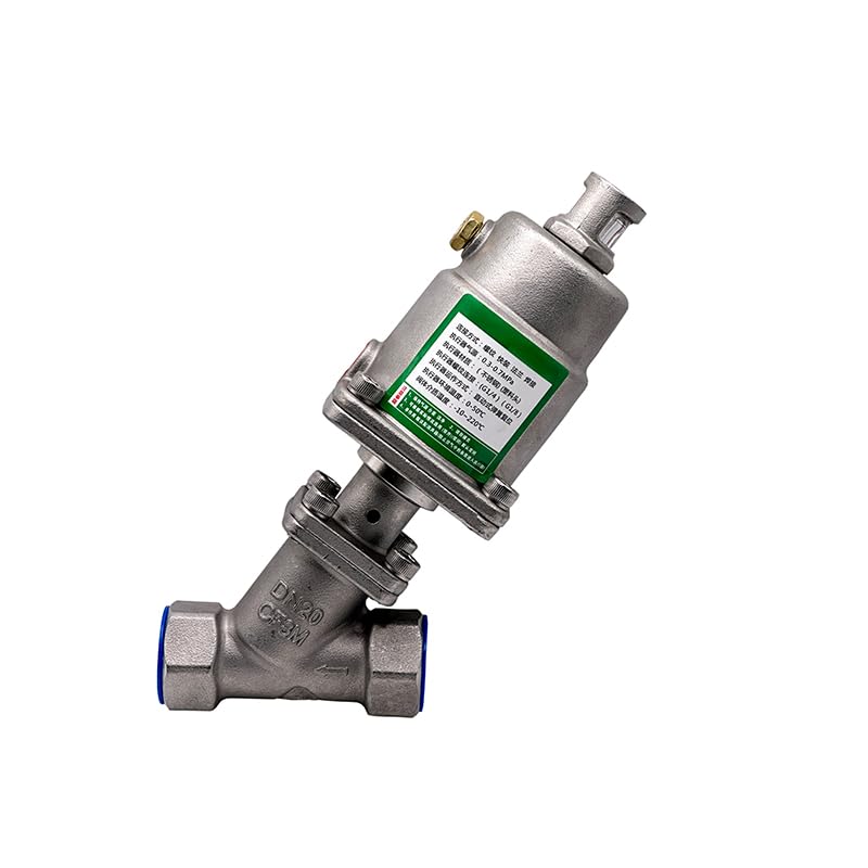 Valvola a sede inclinata con attuatore pneumatico in acciaio inossidabile da 1/2" 3/4" 1" 2" Valvola a sede pneumatica 16 bar for vapore, gasolio, normalmente chiusa