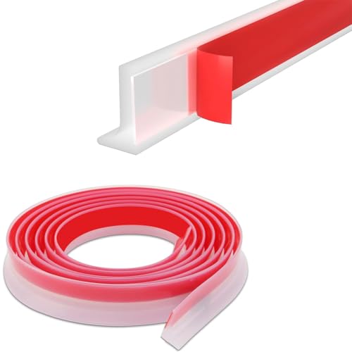 Image of HASTHIP 39 Inches Shower Threshold Water Dam Flexible Shower Water Guard Blocker Self-Adhesive Silicone Shower Water Dam Shower Splash Guard for Kitchen Countertop Sink, Cooktop, Bathroom Tub