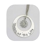 Gute Qualität Charm Sonne und Mond of my life – Silber Charm Halskette Moon Of My Life, Honigbernstein Personalisieren Halskette, Gravieren, Mond Charm Halskette