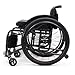 Lightweight Aluminum Sports Wheelchair for Adults The Elderly - Foldable Easy to Assemble Stable All Terrain with Mute Wheels Adjustable Footres(Black(B),Seat Width 16.5in)