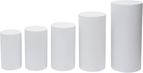 Miniatura 7 de Soporte de pedestal de metal cilíndrico redondo, mesa cilíndrica blanca, accesorios de boda, zócalos, pilares, pasteles, mesa de postre,