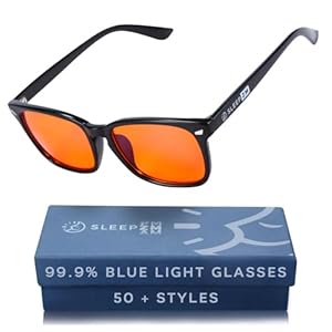 100% Blue Light Blocking Glasses – Women + Men – Better Sleep – Anti Eye Strain Protection – Computer Screens Gaming