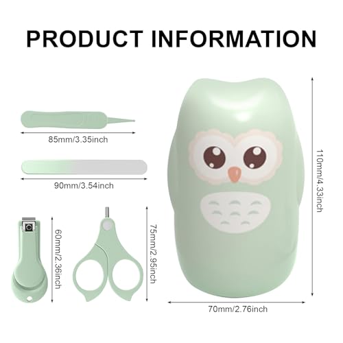 Baby Nail Clipper Set, 4-in-1 Baby Manicure Kit with Nail Clippers, Scissors, Nail File & Tweezer, Baby Grooming Kit Newborn & Toddler, Portable Safe Nail Trimmer Care - Image 3