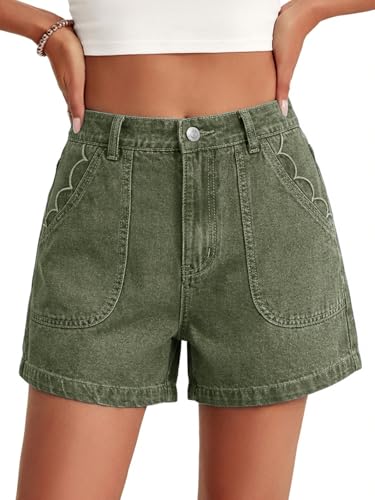 Cicy Bell Womens Baggy High Waisted Jean Shorts Summer Wide Leg Jorts
