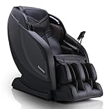Brookstone BK650, Full Body 3D L-Track Technology Massage Chair with Heat Therapy, Zero Gravity, Voice Control, Extendable Footrest with Sole Rollers, Brown & Black, 2024