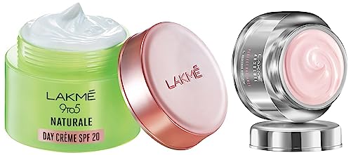 Image of Lakme Absolute Perfect Radiance Cream Skin lightening /Brightening Night Creme, 50g and 9 to 5 Naturale Day Creme SPF 20, 50g