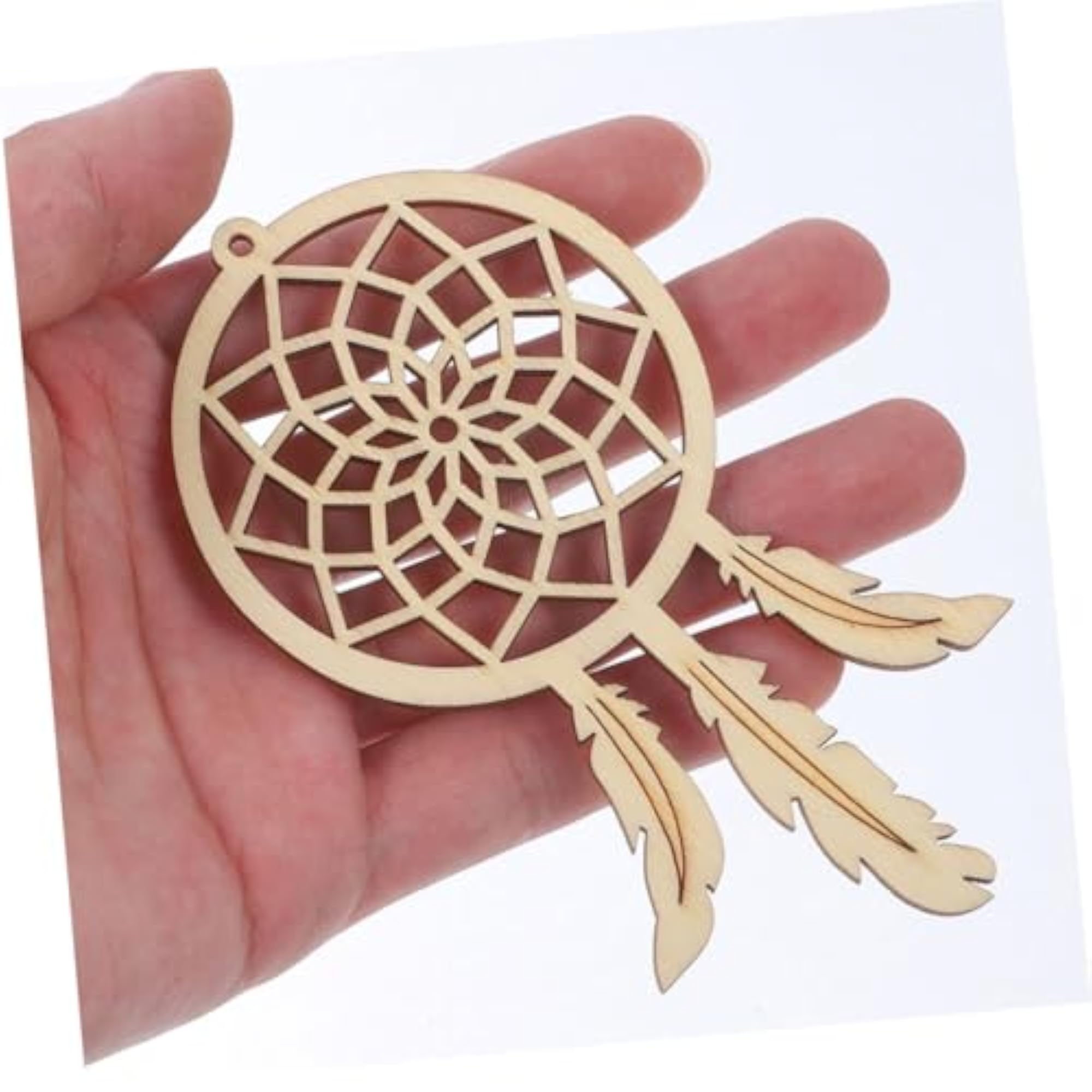 10pcs Handmade Wooden Dream Catcher Pendant Boho Decor
