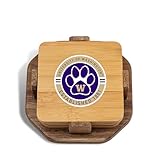 The Memory Company Officially Licensed NCAA Wood Inlay Coaster Set - 4-Pack Handcrafted Drink Coasters with Holder, Premium Sports Fan Home Bar Accessories, University of Washington