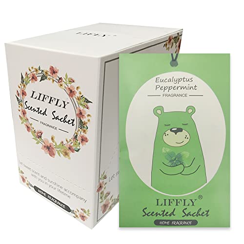 LIFFLY 14 PCS Eucalyptus Peppermint Scented Sachets for Drawers and Closets Gift