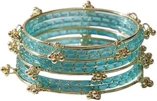 PRIYANSH GUPTA Kashmiri Ghangharoo Glass Bangle Set for Women| Light Weight Bangles | Traditional Transparent Fancy Glass ... Price In India