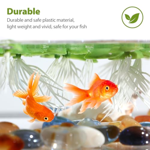 POPETPOP 36 Stück Künstliche Schwimmpflanzen für Aquarium, Simulierte Wasserlinsen Kunststoff Aquarium Dekoration, Mini Wasserpflanze für Teich, Fischbecken (2.5 cm, Grün)