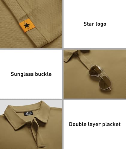 ZITY 3 Pack Mens Polo Shirt Short Sleeve Sports Performance Business Casual Golf Shirts for Men Collared Tactical T-Shirts Khaki Grey Green XX-Large - Image 2