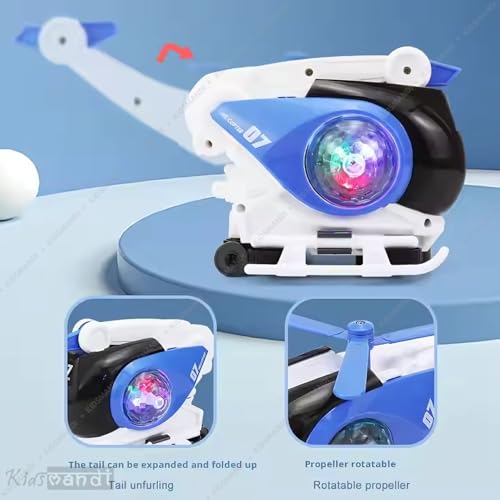 Image of Kids Mandi Musical Helicopter Toy with Lights and Sound | Universal Wheel, Bump N Go Action