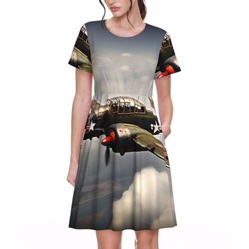 Robe de plage imprimé avion pour vos vacances d'été décontractées
