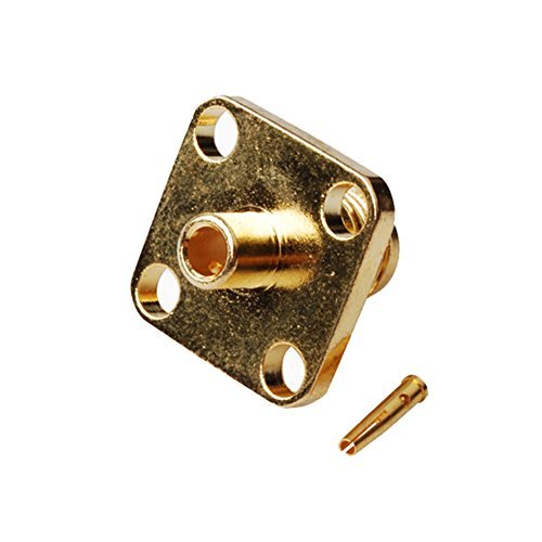 5pcs Rf Wire Coaxial Cable Terminal Copper Alloy Connector SMA Female 4-Hole Flange Panel Solder for Rg405 0.086 Ships from USA