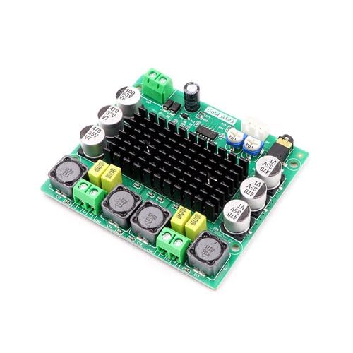 Image of Gold A543 TPA3116D2 120W Stereo Audio Amplifier Board - High-Power Class D Digital Amp Module with Heatsink - DC 5V-24V Input - Ideal for Home Audio, DIY Speakers, Subwoofers & Car Amplification