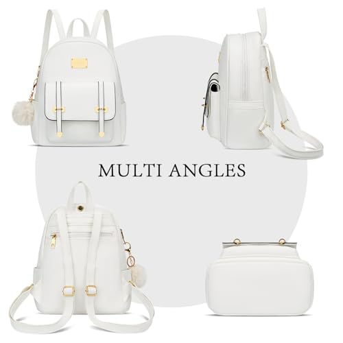 Image of KKXIU 3pcs Fashion Small Synthetic Leather Backpack Purse Cute Mini Bookbag for Women and Girls