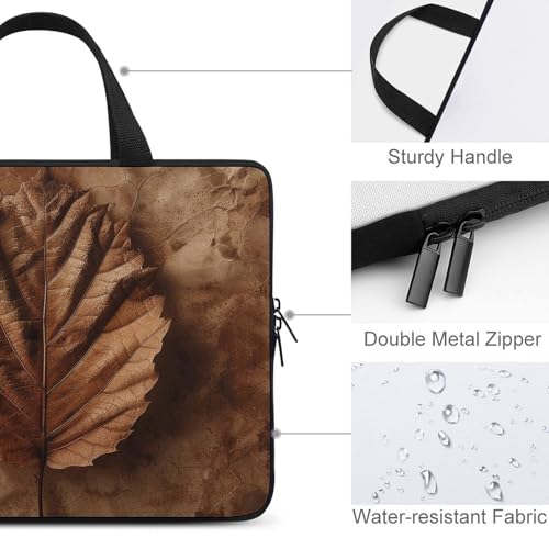 Bolsa para laptop 17 pulgadas marrón con hoja miniatura 3